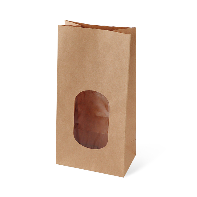 Sac en papier Kraft personnalisé jetable avec fenêtre