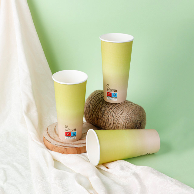 22 oz tasses en papier à paroi durable respectueuses pour les boissons chaudes et froides