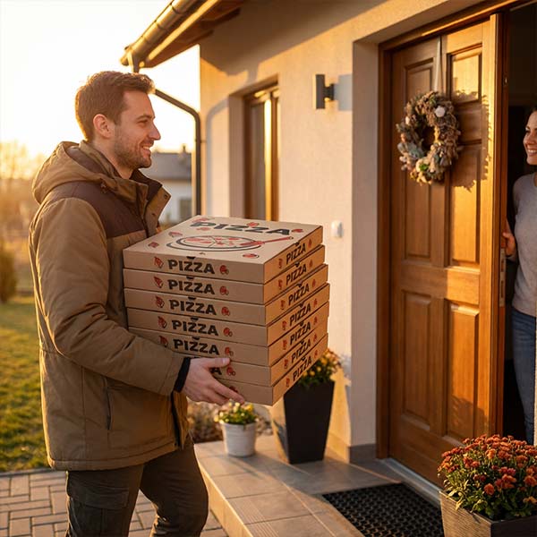 Bo&icirc;te-&agrave;-pizza-en carton ondul&eacute; carr&eacute; de 9 pouces9