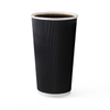 Eco Friendly Dispostable personnalisée Black Ripple Wall Paper Cups