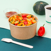 Disposable à emporter Kraft Paper Salad Bowl 500 ml / 750 ml / 1000 ml / 1100 ml / 1300 ml / 1500 ml