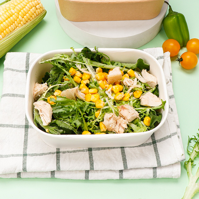 Impression personnalisée Emballage carré Emballage d'aliments carrés jetable bol à salade de papier blanc rectangulaire biodégradable 