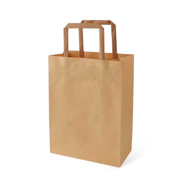 Sac fourre-tout à corde plate Kraft Sac en papier alimentaire