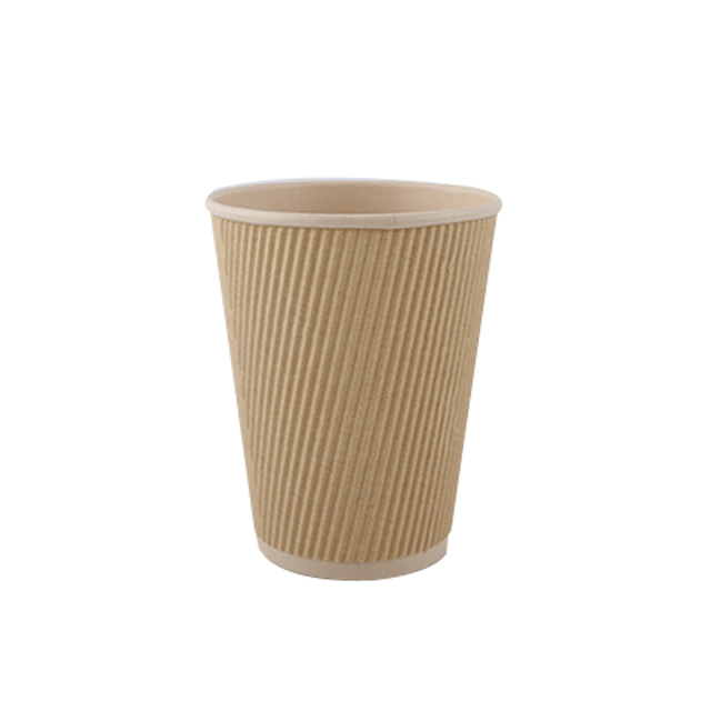 12 oz en bambou intérieur out kraft ripple peint en papier peint