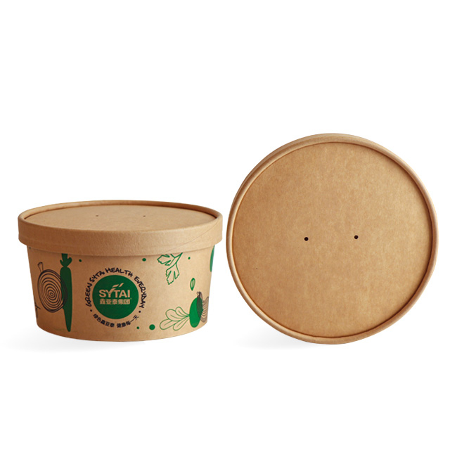 Compostable Kraft Soup Paper Soup Couvrir les couvercles