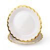 Assiette en papier blanc en dentelle en or jetable