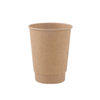 Tasse en papier peint double PLA Kraft 12 oz