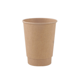 Tasse en papier peint double PLA Kraft 12 oz