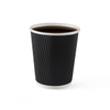 Eco Friendly Dispostable personnalisée Black Ripple Wall Paper Cups