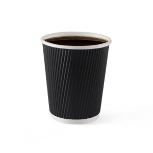 Eco Friendly Dispostable personnalisée Black Ripple Wall Paper Cups
