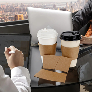 Logo personnalisé Imprimée à la chaleur résistante à l'emballage jetable Caquer des manches de tasse de tasse