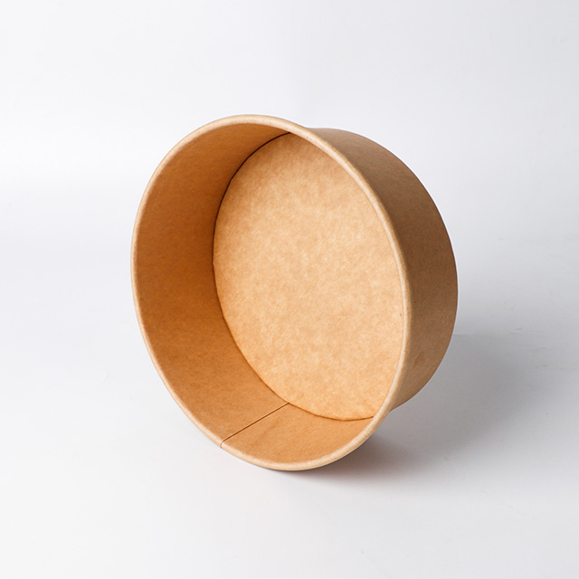 44 oz Bol composé de papier à salade en papier kraft à imprimé biodégradable biodégradable.