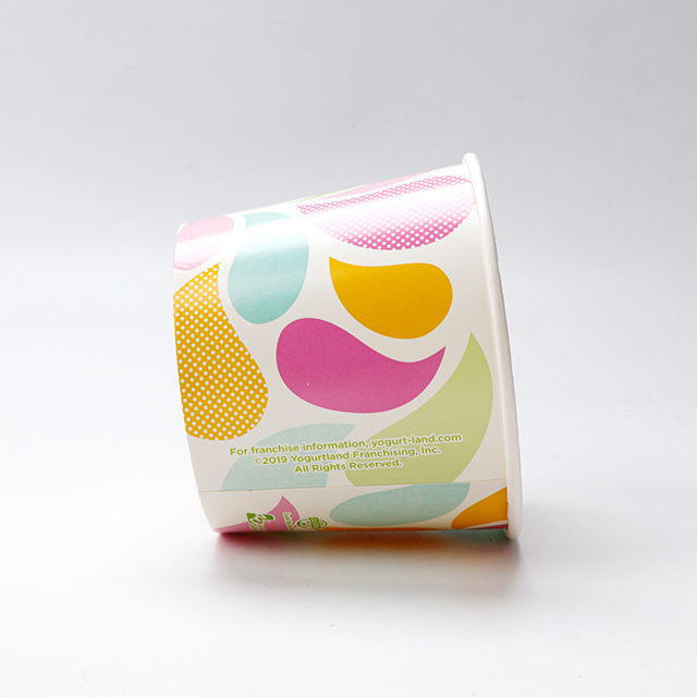 Cup de crème glacée jetable imprimé sur mesure 4oz-16 oz à imprimé personnalisé.