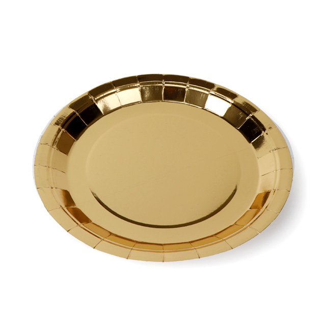 Plaque en papier doré jetable