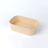  500 ml Logo Imprimé Eco Friendly Take Awing Rectangle Bambou Paper Bowl avec couvercles