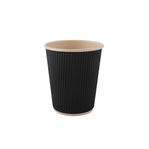8 oz Kraft intérieur hors de la tasse de papier peint Black Ripple