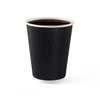 Eco Friendly Dispostable personnalisée Black Ripple Wall Paper Cups