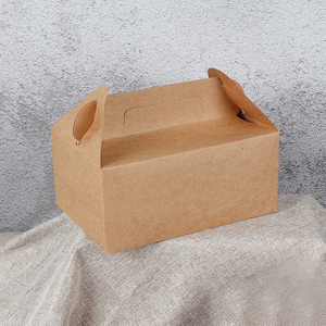 Ensemble de papier à imprimé logo personnalisé Boîte à gâteau Kraft de 8 pouces avec dossiers