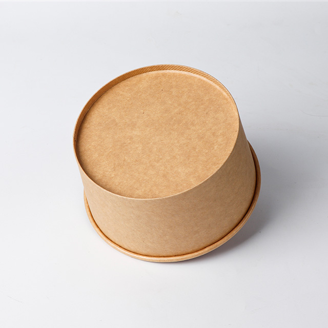 Disposable à emporter Kraft Paper Salad Bowl 500 ml / 750 ml / 1000 ml / 1100 ml / 1300 ml / 1500 ml