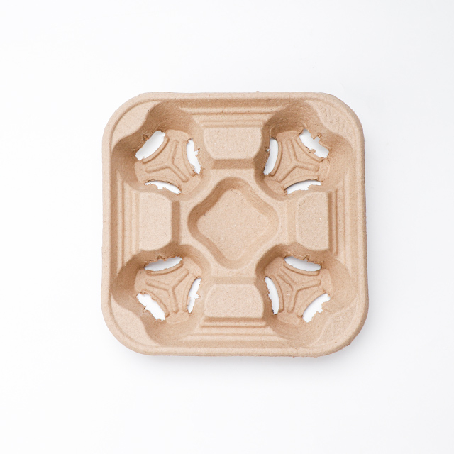 Porte-tasse à emporter jetable pour boissons froides chaudes Kraft Cardon de tasse à café ondulé 1cup 2cup 4cup transporteurs en carton