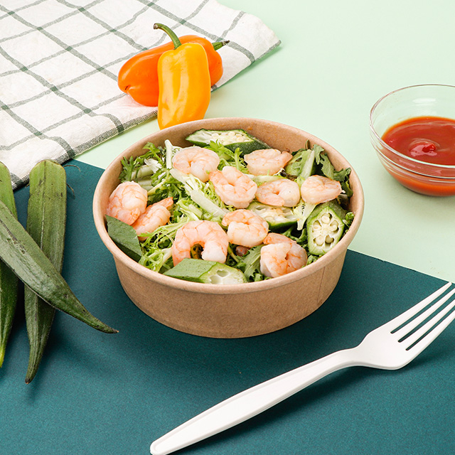 Bols en papier à salade écologique de 25 oz pour une présentation de repas sains