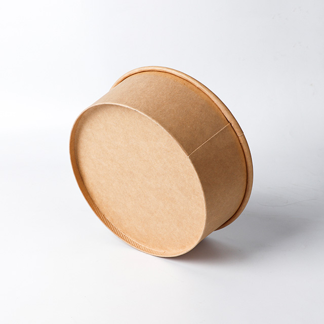 44 oz Bol composé de papier à salade en papier kraft à imprimé biodégradable biodégradable.