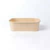  500 ml Logo Imprimé Eco Friendly Take Awing Rectangle Bambou Paper Bowl avec couvercles