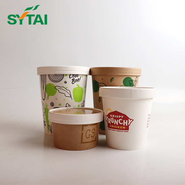 Grandes tasses à soupe Kraft de 32 oz pour la livraison de restauration