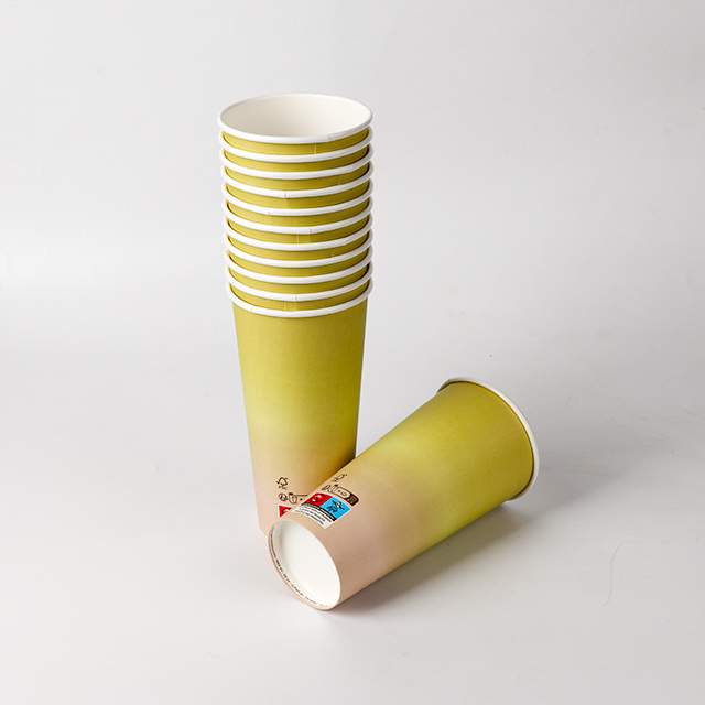 22 oz tasses en papier à paroi durable respectueuses pour les boissons chaudes et froides