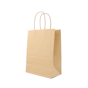 Sac en papier kraft de taille moyenne compostable avec poignées
