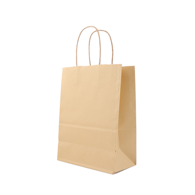 Sac en papier kraft de taille moyenne compostable avec poignées