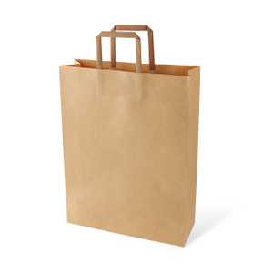 Sac fourre-tout à corde plate Kraft Sac en papier alimentaire