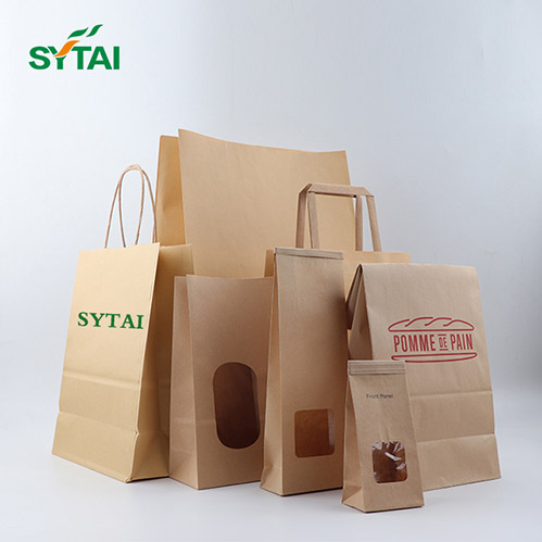 Sacs en papier kraft à emporter en gros 