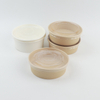 Grand saladier avec couvercle 1500ml Saladier jetable Kraft