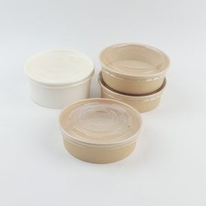 Grand saladier avec couvercle 1500ml Saladier jetable Kraft