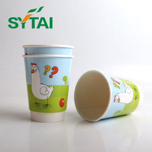 Papier de tasse à double paroi de 4 oz avec couvercle