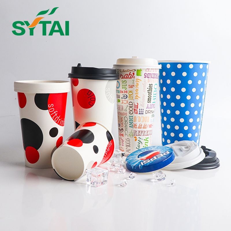 Tasses à café glacées jetables en papier froid 