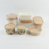 Grand saladier avec couvercle 1500ml Saladier jetable Kraft