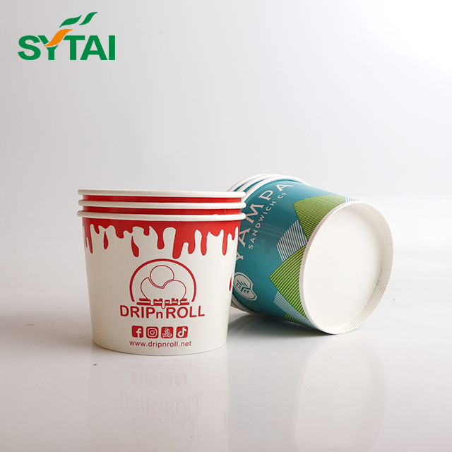 Tasse jetable de crème glacée de dessert de tasses de mousse de 220 ml 5 oz avec couvercle