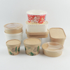 Grand saladier avec couvercle 1500ml Saladier jetable Kraft