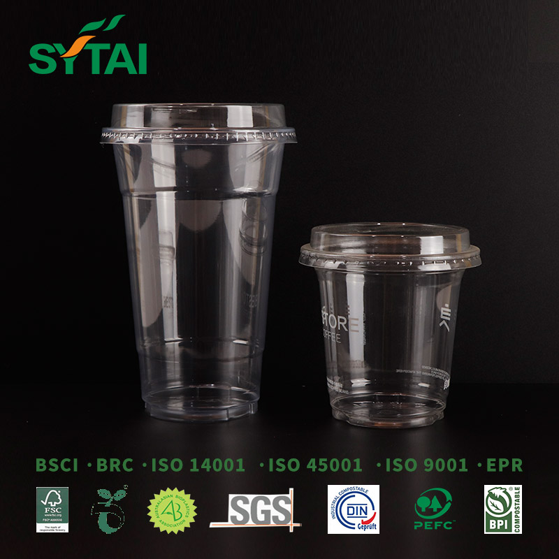 Gobelets en PET transparents avec couvercles en dôme pour boissons froides au café glacé