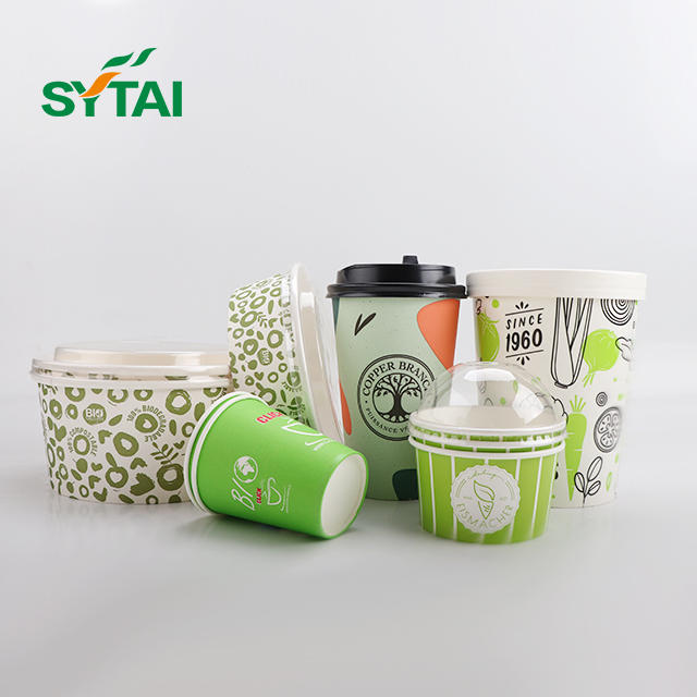Tasses à crème glacée en papier 16 oz avec couvercles 