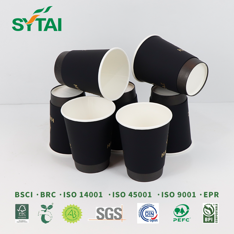 Gobelets jetables isolés à double paroi avec couvercles