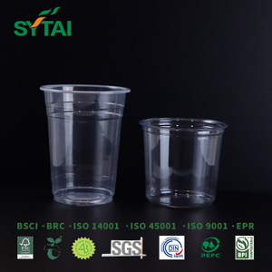 Tasses jetables de café et de thé au lait en PET avec logo personnalisé