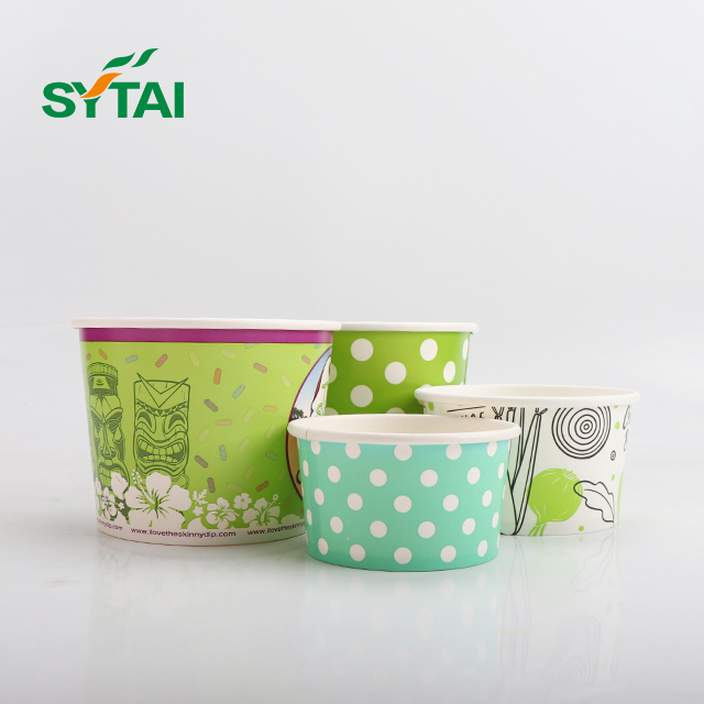Tasses à crème glacée en papier 16 oz avec couvercles 
