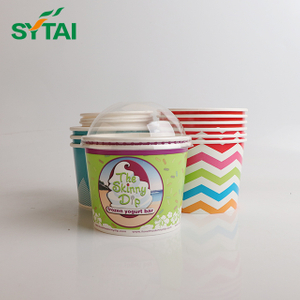 Tasse jetable de crème glacée de dessert de tasses de mousse de 220 ml 5 oz avec couvercle