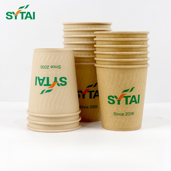Tasse à café en papier gaufré Kraft 20 oz 