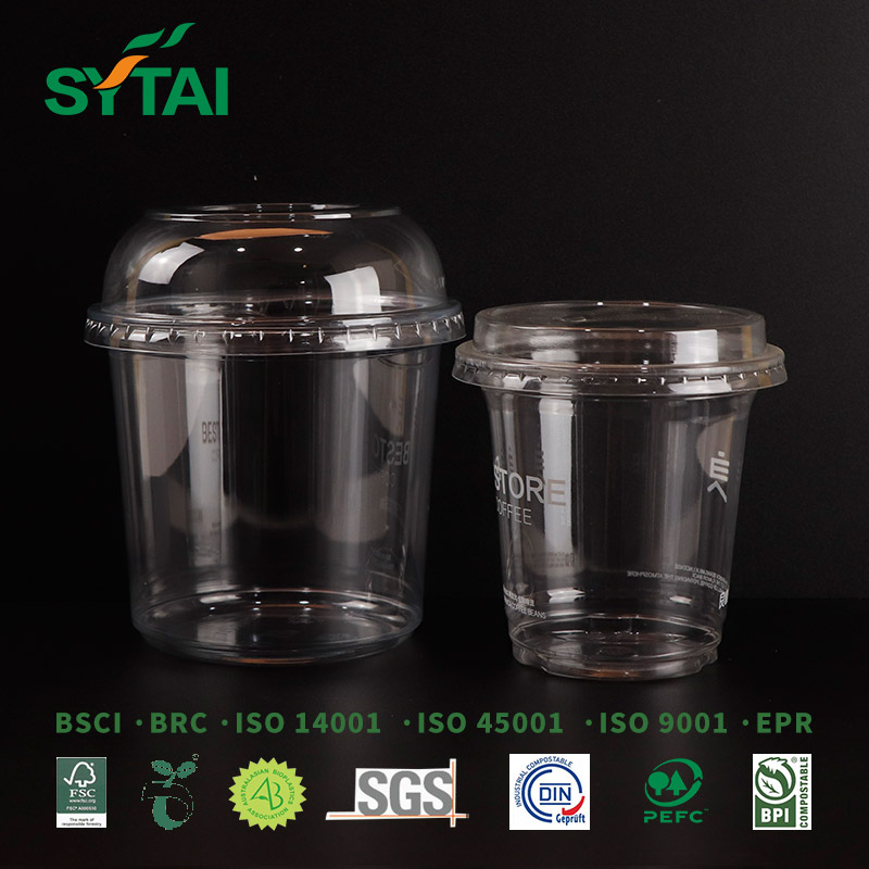 Gobelets en PET transparents avec couvercles en dôme pour boissons froides au café glacé